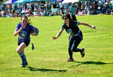 Brunettes Beat Blondes in Football Fundraiser 