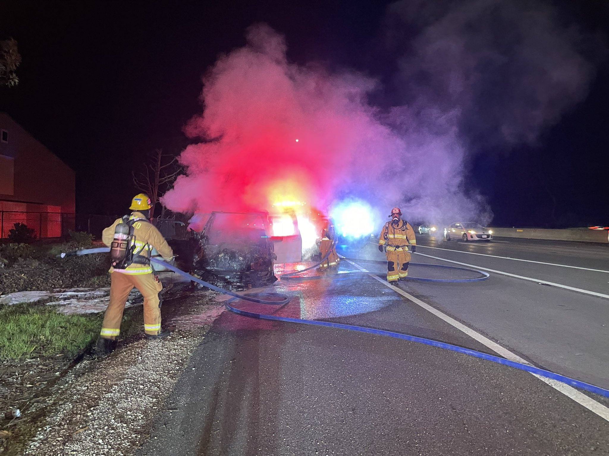 Santa Barbara County Fire Puts Out Burning Truck On 101 Off-Ramp At ...