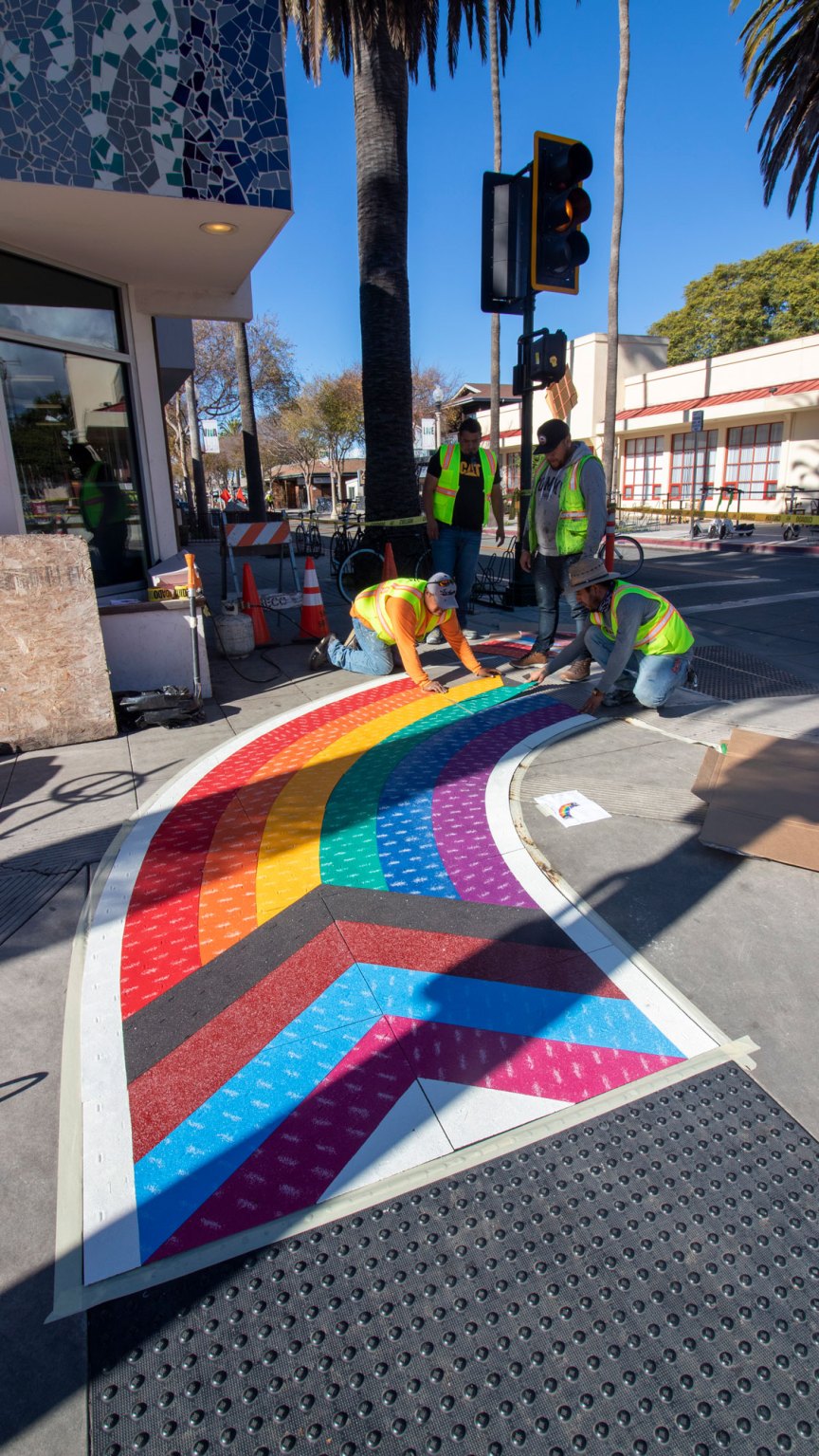 Isla Vista Sidewalks Painted with Progress Pride Flags - The Santa ...