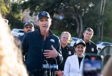 Gavin Newsom Drops into Montecito Between Rainstorms