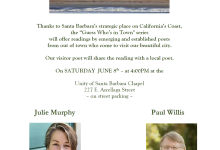 Julie Murphy & Paul Willis Poetry Reading
