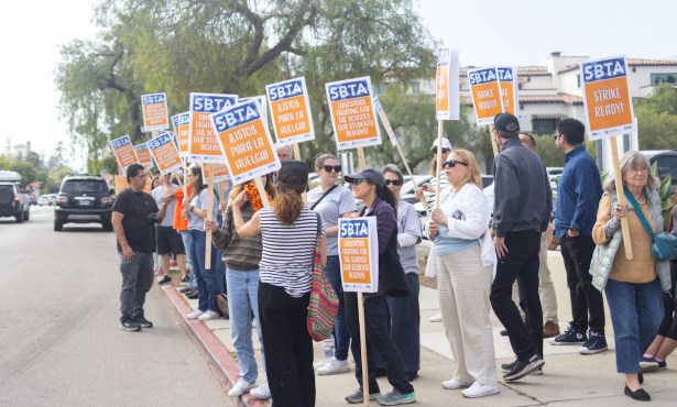 Santa Barbara Teachers Wave ‘Strike Ready’ Signs