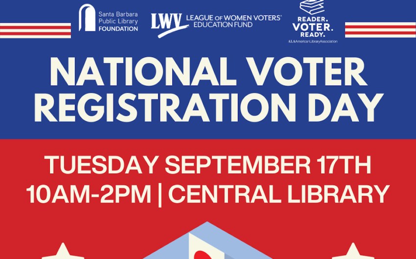 Tuesday Is In-Person Voter Registration Day at Santa Barbara Central Public Library