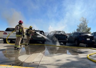 Two-Vehicle Fire Reported at Figueroa Street Parking Structure