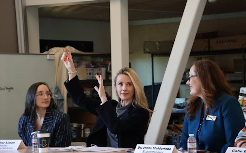 First Partner of California Jennifer Siebel Newsom Visits Santa Barbara High