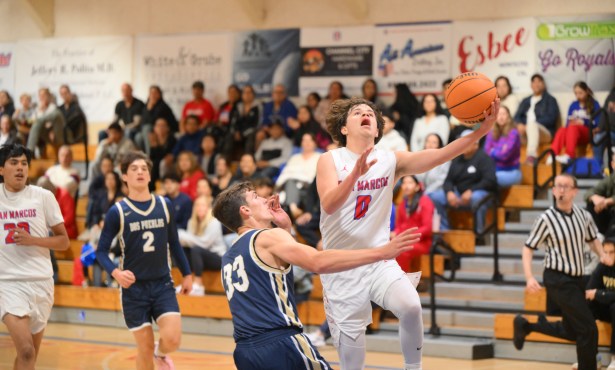 San Marcos Takes Over First Place in the Channel League With 64-50 Victory Over Dos Pueblos