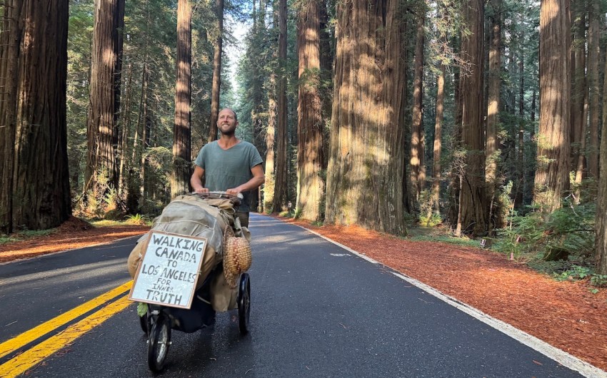 ‘Man Who Owns Nothing’ Stops in Santa Barbara on 1,500-Mile Walk from Canada